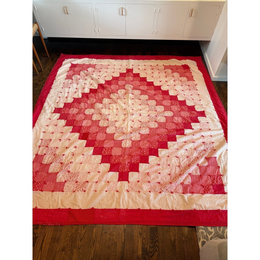 Big Quilt.  Tied blanket   Valentines Colors